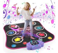 Euakee Tapis de Danse pour Enfants, Tapis Danse Musical Bluetooth avec 6 Lumières LED, 5 Modes de Jeu, Musique Intégrée, Cadeaux d'anniversaire de Noël pour Filles Garçons (Pourpre)