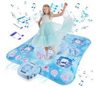 Euakee Tapis de Danse pour Enfants, Tapis Danse Musical Bluetooth avec 6 Lumières LED, 5 Modes de Jeu, Musique Intégrée, Cadeaux d'anniversaire de Noël pour Filles Garçons (Bleu)