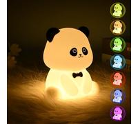 Euakee Veilleuse Panda, Lampe de Chevet pour Enfant, Lampe de Nuit 7 Couleurs, Lampe&Timing Portable 1200mAh pour Enfants, Cadeau de Décoration de Chambre pour Enfants Bébé Fille Garçon