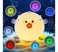 Euakee Veilleuse Poisson-Globe, Lampe de Chevet Pour Enfant, Lampe de Nuit 7 Couleurs, Lampe&Timing Portable 1200mAh pour Enfants, Cadeau de Décoration de Chambre pour Enfants Bébé Fille Garçon