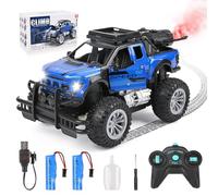 Euakee Voiture Télécommandée Enfant 2.4Ghz Avec Radiocommandée et 2 Piles, 1:18 RC Drift Avec Lumière LED et Sprays, Jouets Cadeaux Pour Enfants 6-12 Ans