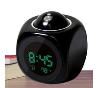 EUBEISAQI Horloges à projection pour chambres,Horloge parlante projecteur | Horloges de projection à affichage de la température LED avec commande vocale et répétition pour les gros dormeurs