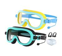 EUBEISAQI Lunettes de natation pour,Vision Large Anti-Buée Vision Large,Lunettes De Natation Jeune Avec Pince-Nez - Pour de 3 à 14 Ans, Conçues pour Extérieur, Plage, Mer, Lac, Piscine et Rivière