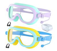EUBEISAQI Lunettes Natation Enfant | Vision Large Anti-Buée Vision Large,Lunettes de piscine pour ados avec pince-nez | Pour de 3 à 14 Ans, Conçues pour Extérieur, Plage, Mer, Lac, Piscine et Rivière