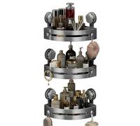 EUBEISAQI Organisateur De Douche D'angle - Organisateur Triangulaire 3 Niveaux Sans Perçage,avec Crochets, Capacité 18 kg, Étagère à Ventouses pour Douche,pour Maison Appartement Savon