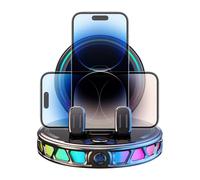 EUBEISAQI Support Chargeur de téléphone pour Auto | 15W Charge Rapide avec Pince et Ventouse | Support de Chargeur de Téléphone Rotatif 360° pour Auto | pour Tableau de Bord,