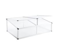 Euboer Mini serre en aluminium - Protection UV - Translucide - Dimensions (H x l x P) : 115 x 76 x 40 cm - Double toit argenté