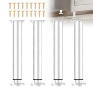 EUBSWA Lot de 4 Pieds de lit réglables en Hauteur de 25 à 42 cm - Pieds de Support Moyens Robustes pour Cadre de lit - Kit de renforcement pour sommier à Lattes