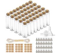 EUBSWA Lot de 40 mini bouteilles en verre de 20 ml avec bouchons en liège pour décoration de fête de mariage