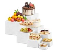 EUBSWA Lot de 8 Presentoir Aperitif Buffet Cube, Presentoir Gateau en Acrylique, Support Gateau polystyrene Supports de Buffet Mariage pour Traiteur, Dessert, Bijoux, Figurines, Bonbons, Aliments