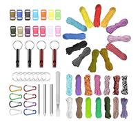 EUBSWA Paracord Set 26 Couleurs, Paracord 550 Corde de Nylon Multifonctionnelle Comprend la Boucle de Corde et des Aiguilles à Coudre, Convient pour Fabrication Bracelet Bricolage Lanyard
