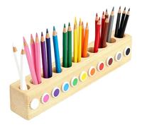 EUBSWA Porte-stylos en bois, 41x5x7cm Boîte à crayons en bois avec 11 compartiments, Organisateur de crayons pour enfants, Porte-crayons Montessori pour enfants