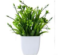 Eucalyptus artificiel en pot pour intérieur et extérieur, décoration en plastique, décoration de verdure pour la maison, le bureau, les étagères et le jardin (F)