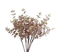 Eucalyptus artificiel (set de 3) (85 cm) - Plante artificielle réaliste, avec plusieurs branches, facile à raccourcir ont une couleur délicate de vieux rose à rosé