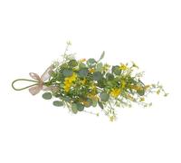 Eucalyptus Couronne Décorative et Marguerite, de Goutte Fleurie | Fer et Plastique, Style Bohème Rustique, sans Arrosage, pour Porte D'entrée, Boîte aux Lettres, Printemps