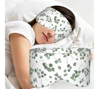 Eucalyptus dollar d'argent vert, Masque de sommeil pour la maison, les voyages et le travail posté, couvrant entièrement les yeux et bloquant la lumière