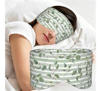 Eucalyptus dollar d'argent vert, Masque de sommeil pour la maison, les voyages et le travail posté, couvrant entièrement les yeux et bloquant la lumière