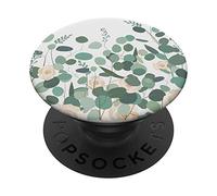 Eucalyptus et Roses PopSockets PopGrip - Support et Grip pour Smartphone/Tablette avec un Top Interchangeable