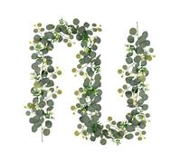 Eucalyptus Garland with Flowers - Wedding Wreath, 6FT Artificial Eucalyptus Floral Vine, Greenery Garland Decoration | Table Runner Backdrop Arch Wall Decor for Ceremony Party Home Celebration