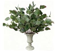 Eucalyptus Leaf Branche Faux Branches D'eucalyptus Artificielle Plants Artificial Flower Leaves Decoration for Indoor Outdoor Vase Arrangement Table Festival Party Deco de Maison (Emerald Green)