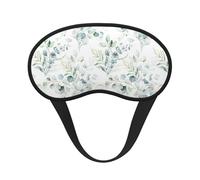 Eucalyptus succulente à feuilles rondes, feuillage floral vert aquarelle,Masques de sommeil occultants, cache-yeux couvrants, masques de sommeil anti-lumière