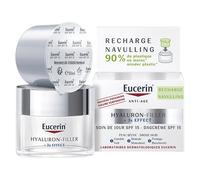 Eucerin Hyaluron-Filler + 3x Effect Soin de Jour Peau Sèche SPF15 et Son Éco-Recharge