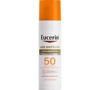 Eucerin Sun Age Defense SPF 50 Lotion solaire visage acide hyaluronique, hypoallergénique, non comédogène SPF 50 sans parfum, oxybenzone, octinoxate, flacon 8 ml