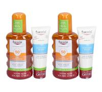 Eucerin® SUN PROTECTION OIL CONTROL Spray Transparent SPF 50 et SENSITIVE RELIEF Gel-creme OFFERT Émulsion 2x250 ml