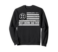 Euchre Cards Midwest Drapeau américain Patriotique rétro Sweatshirt