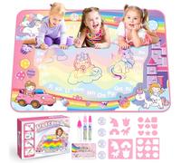 EUCOCO Jouet 1-3 Ans Fille Licorne Tapis Dessin Eau 100 cm x 80 cm Cadeau Fille Jouet Enfant 1 an Jeux Educatif Enfant 1-3 Ans Noël
