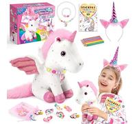 EUCOCO Peluche Licorne, Bijoux Enfants Loisirs Créatifs Fille 3-8 Ans Cadeau Anniversaire Fille 3-6 Ans Bracelet Jouet Noël
