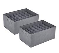 Eucomir Garde-Robe Organisateur de Vêtements Lot de 2, 7 Compartiments Boîte de Rangement Non-tissé pour Placard, Organisateurs de Vêtements Pliables pour Sweats à Capuche, Pulls