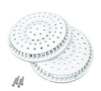 Eudaimonia 642-2150 V Couvercle de vidange rond pour plastique de voie navigable 20,3 cm Anti-vortex et cadre, espacement des vis de 17,8 cm