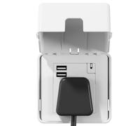 EUDEMON 1 boîte de sécurité pour bébé - Grand couvercle de prise électrique pour prises et interrupteurs - Couvercle de prise universel, facile à installer et à utiliser (simple, blanc)