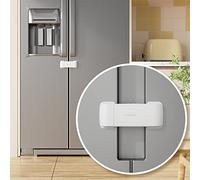 EUDEMON 1 Pièces Serrure de réfrigérateur français, serrure de réfrigérateur à double porte, appliquer à une distance d’écart de deux portes de max 2,28 « (58 mm), serrure d’armoire bébé (Blanc)