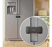 EUDEMON 1 Pièces Serrure de réfrigérateur français, serrure de réfrigérateur à double porte, appliquer à une distance d’écart de deux portes de max 2,28 « (58 mm), serrure d’armoire bébé (Noir)