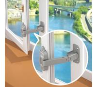 EUDEMON 1 verrou de sécurité pour fenêtre de bébé, entrebâilleur de fenêtre pour UPVC, protection réglable pour cadres en bois, métal (gris)