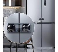 EUDEMON 2 Pièces serrure de porte de réfrigérateur de sécurité enfant pour réfrigérateurs, congélateurs et armoires,serrure de placard invisible pour les tout-petits (Noir transparent)