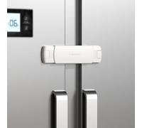 EUDEMON 2 Pièces Serrure de réfrigérateur français pour bébé, serrure de réfrigérateur congélateur s’appliquent à une distance maximale de 3,54 "(90 mm) à deux portes (Blanc)