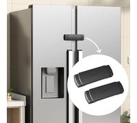 EUDEMON 2 Pièces Serrure de réfrigérateur français pour bébé, serrure de réfrigérateur congélateur s’appliquent à une distance maximale de 3,54 "(90 mm) à deux portes (Noir)