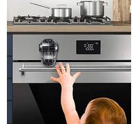 EUDEMON Child Safety Heat-Resistant Oven Door Lock, Oven Front Lock for Kids Easy to Install, Use 3M Adhesive,No Screws or Drill (Clear-Black)