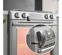 EUDEMON Serrure avant du four mise à jour, serrure de porte de four à l’épreuve des enfants, pas besoin d’outils ou de perceuse (Noir, 1 Pièces)