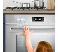 EUDEMON Serrure de four de sécurité pour enfants, serrure de porte de four résistante à la chaleur, facile à installer et à utiliser adhésif (Blanc transparent)
