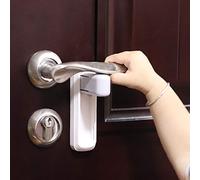 EUDEMON Serrure de porte à levier, Sécurité enfant, Facile à installer et à utiliser, Sans outils ni perçage, Facile à enlever (Blanc, 2 pièces)