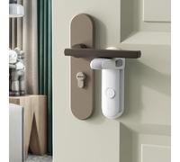 EUDEMON Verrou de levier de porte à l'épreuve des enfants, serrure de poignée de porte de sécurité pour bébé, facile à installer et à utiliser, sans outils ni perceuse (Blanc, 4 Pièces)