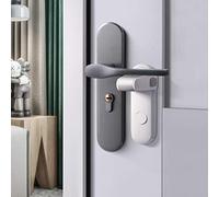 EUDEMON Verrou de levier de porte à l'épreuve des enfants, serrure de poignée de porte de sécurité pour bébé, facile à installer et à utiliser Adhésif sans outils ni perceuse (Blanc, 2 Pièces)