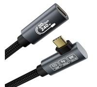 EUDOBEL 4K Rallonge USB C 3 mètres, (Câble USB C 3.2 Extender 20Gbps, PD 3.1 240W 5A, Angle 90 degrés) Vidéo 8K@60Hz Cable USB C male femelle pour Thunderbolt 4, PSVR2, iPad, MacBook, Dell XPS, Switch
