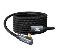 EUDOBEL 4K Rallonge USB C 5m, (Câble USBC femelle USB 3.2 20Gbps, PD 3.1 240W 5A, Angle 90 degrés), Vidéo 8K@30Hz, 4K@144 Hz/60Hz Câble d'extension USB C pour PSVR2, iPad, MacBook, Dell XPS, Switch