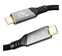 EUDOBEL 80Gbps USB C Cable Thunderbolt 5 2m, bande passante vidéo 120Gbps, 5A 240W, vidéo 16K@30Hz 8K@60Hz, profondeur de couleur 12-bit Compatible avec MackBook Pro 16 M4 Pro/M4 Max, Thunderbolt 4