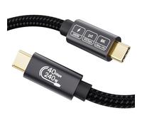 EUDOBEL Câble USB 4 avec Câble Thunderbolt 4,HDR Vidéo 8K@60Hz 4K@144Hz,240W 48V/5A PD3.1,Données 40Gbps Thunderbolt 3 1m pour PSSD,MacBook,iPhone 16,iPhone 15, iPad,Galaxy S24,Dockings,eGPU,Switch